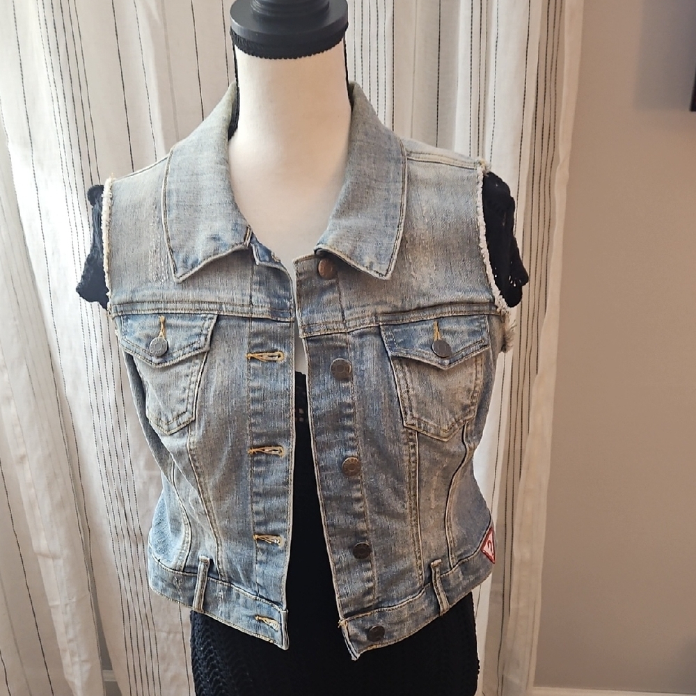 Guess Blue Denim Vest